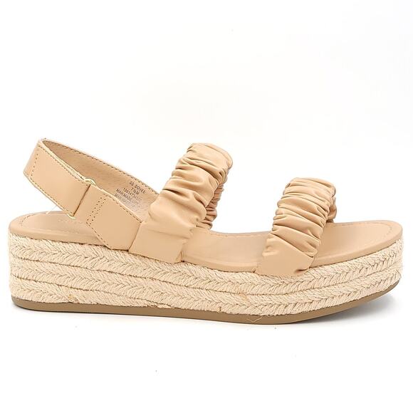 Sun + Stone Women Slingback Platform Sandals Dovee Size US 7.5M Tan Smooth - Picture 2 of 6